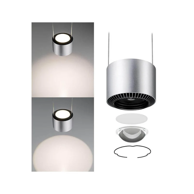 U-Rail LED Pendelleuchte Aldan Chrom-Matt Schwarz