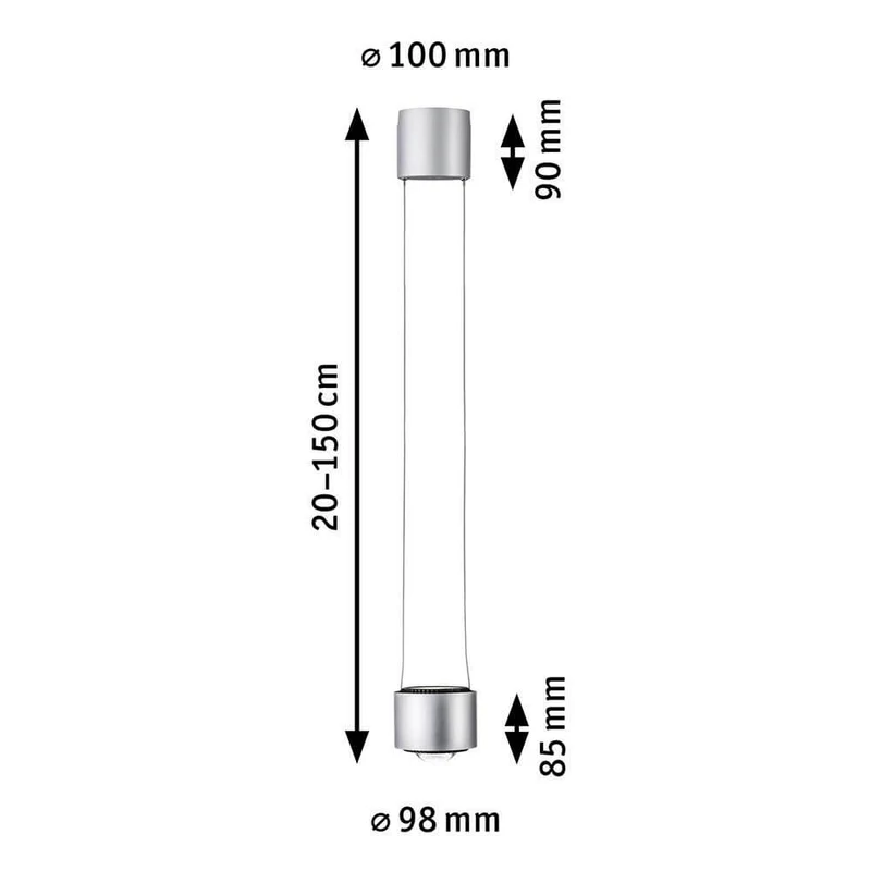U-Rail LED Pendelleuchte Aldan Chrom-Matt Schwarz