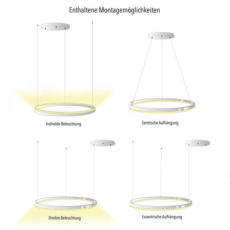 s.luce LED Ring Pendelleuchte rund Direkt oder Indirekt