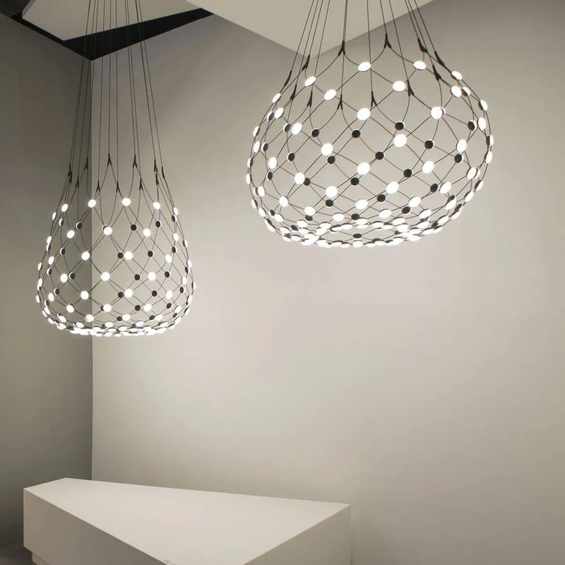 Luceplan LED Hängelampe Mesh Ø 80cm, max. 300cm