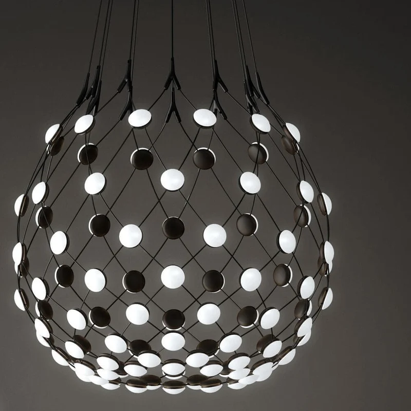 Luceplan LED Hängelampe Mesh Ø 80cm, max. 300cm