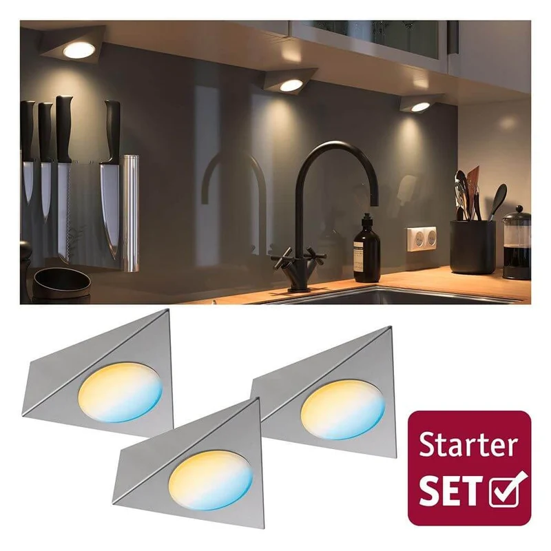 Clever LED Spot Trigo Weiß 12W Nickel-Gebürstet