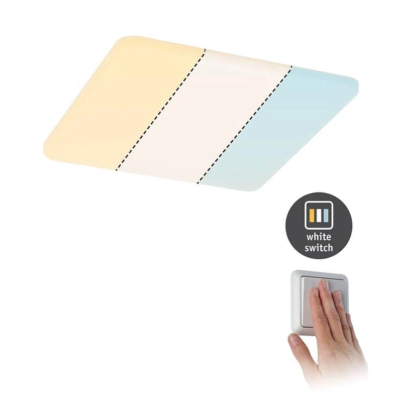 VariFit Veluna LED Einbaupanel CCT-Switch Eckig Weiß, Klar