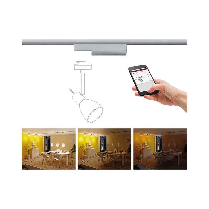 U-Rail Schienenadapter Smart Home Zigbee Chrom-Matt