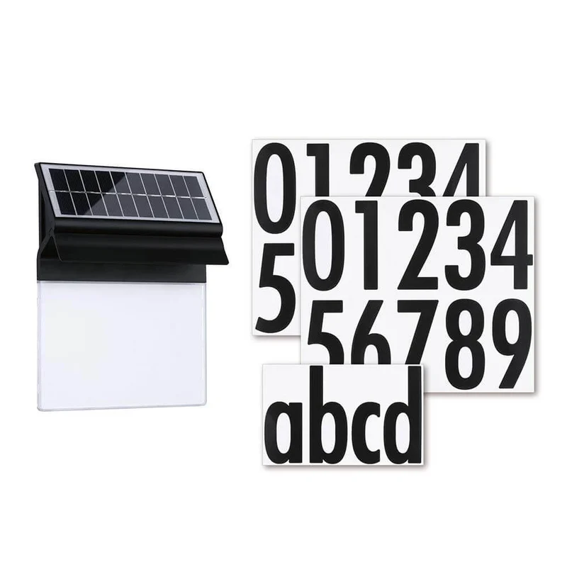 Solar LED Hausnummernleuchte Neda Schwarz
