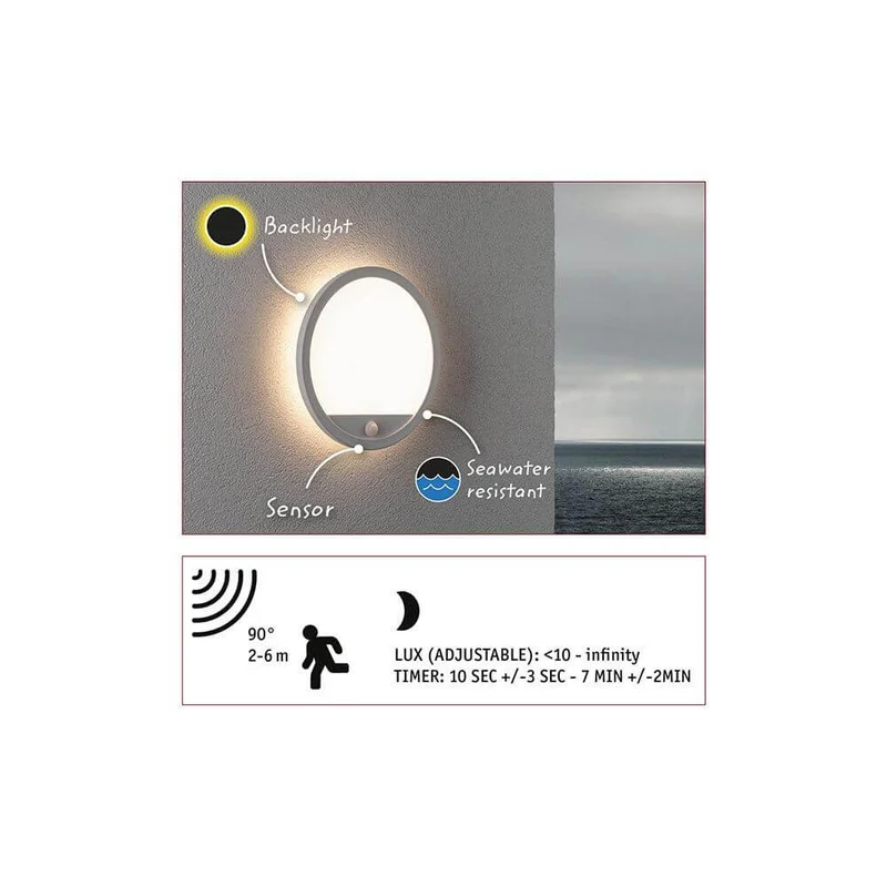LED Lamina Sensor Decken- & Wandleuchte Weiß