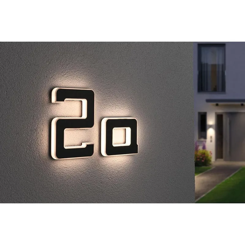 LED Solar Hausnummernleuchte Buchstabe A Schwarz