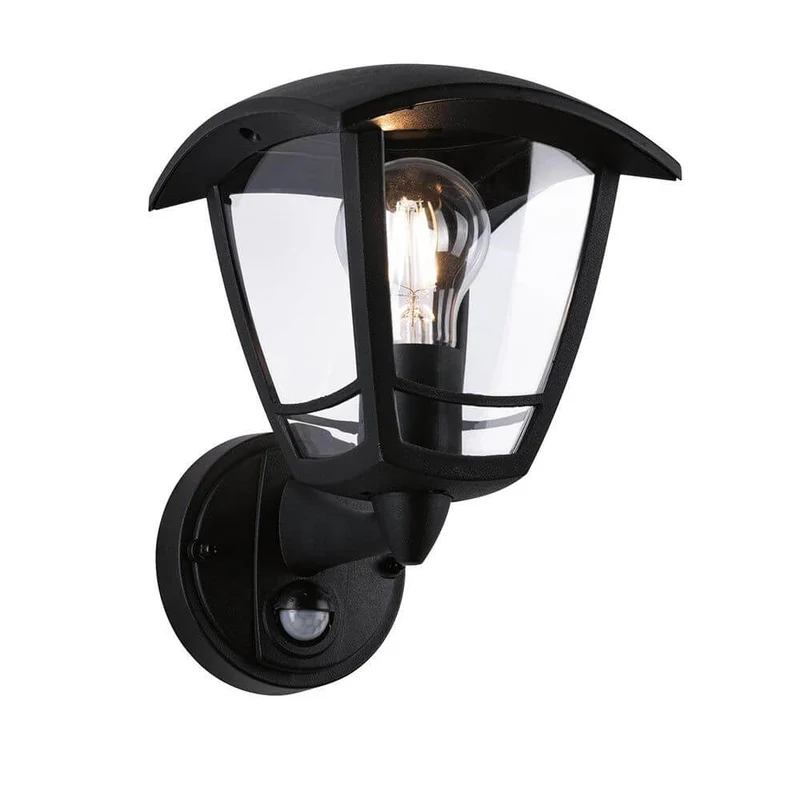 Außenwandleuchte Classic Curved mit Sensor Schwarz