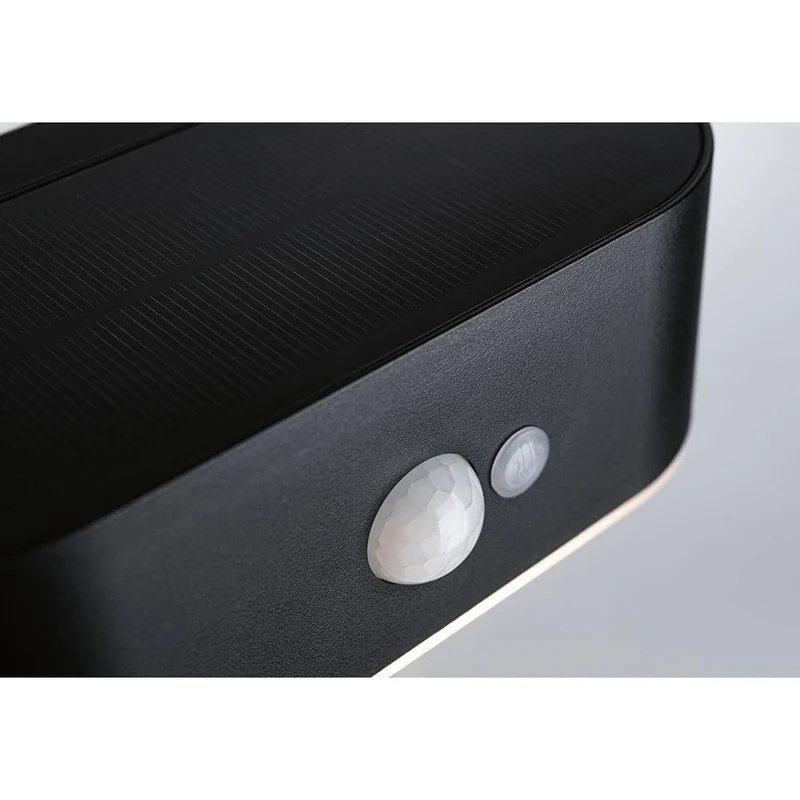 Solar LED Außenwandleuchte Adya Sensor Schwarz