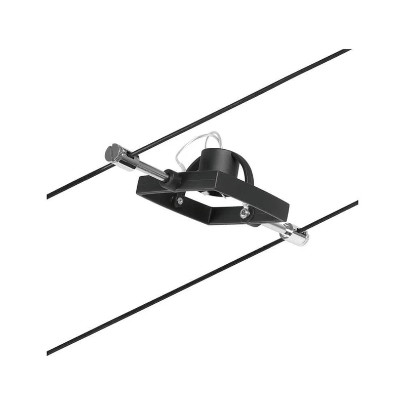CorDuo Seilsystem Mac II Einzelspot Schwarz-Matt, Chrom