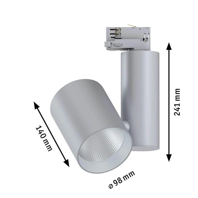 ProRail3 LED Schienenspot Zeuz 60° Dimmbar Silberfarben