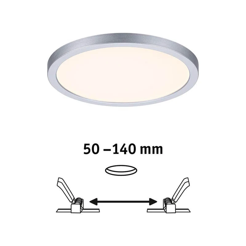 VariFit LED Einbaupanel Areo Rund Ø 17,5cm Chrom-Matt