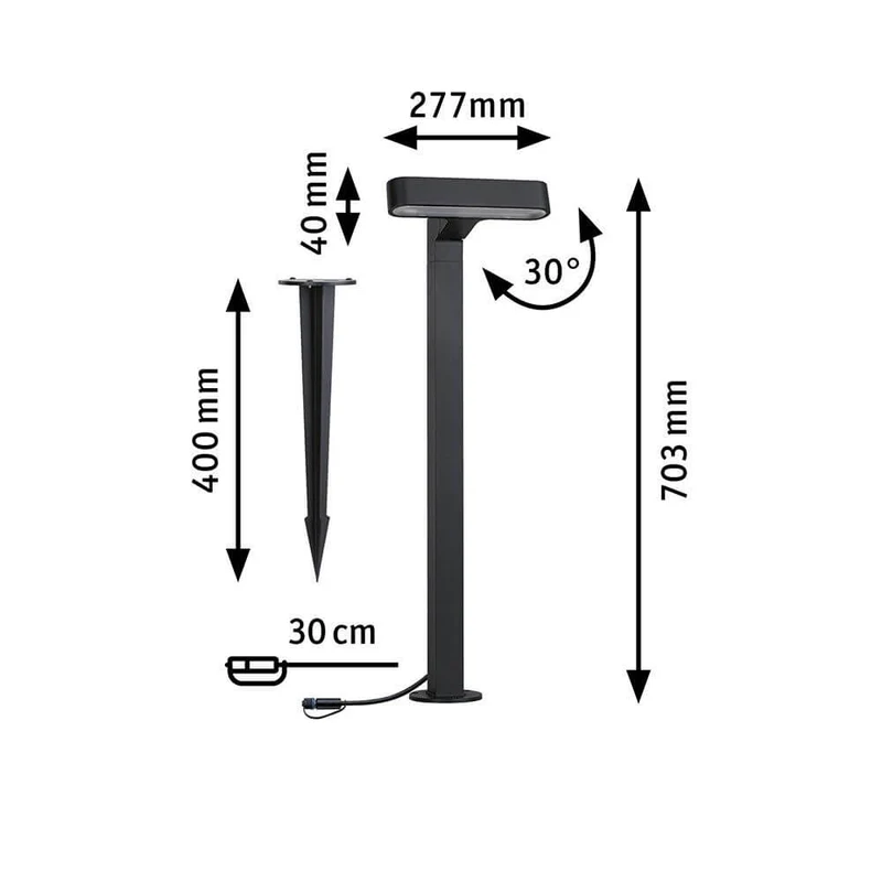 Plug & Shine LED Pollerleuchte Ito Horizontale Ausrichtung IP65