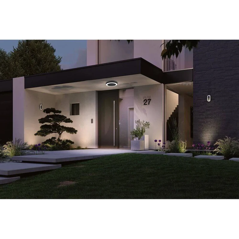 Circula LED Außen Deckenleuchte mit Sensor Schwarz