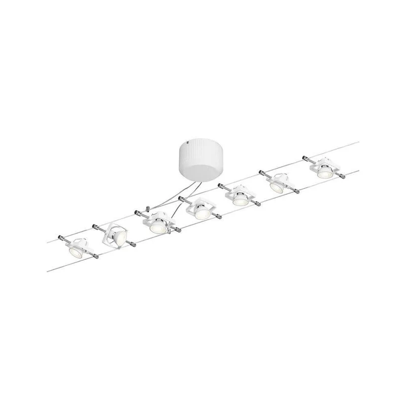 Seilsystem Tech Komplett-Set mit 7 Spots Weiß