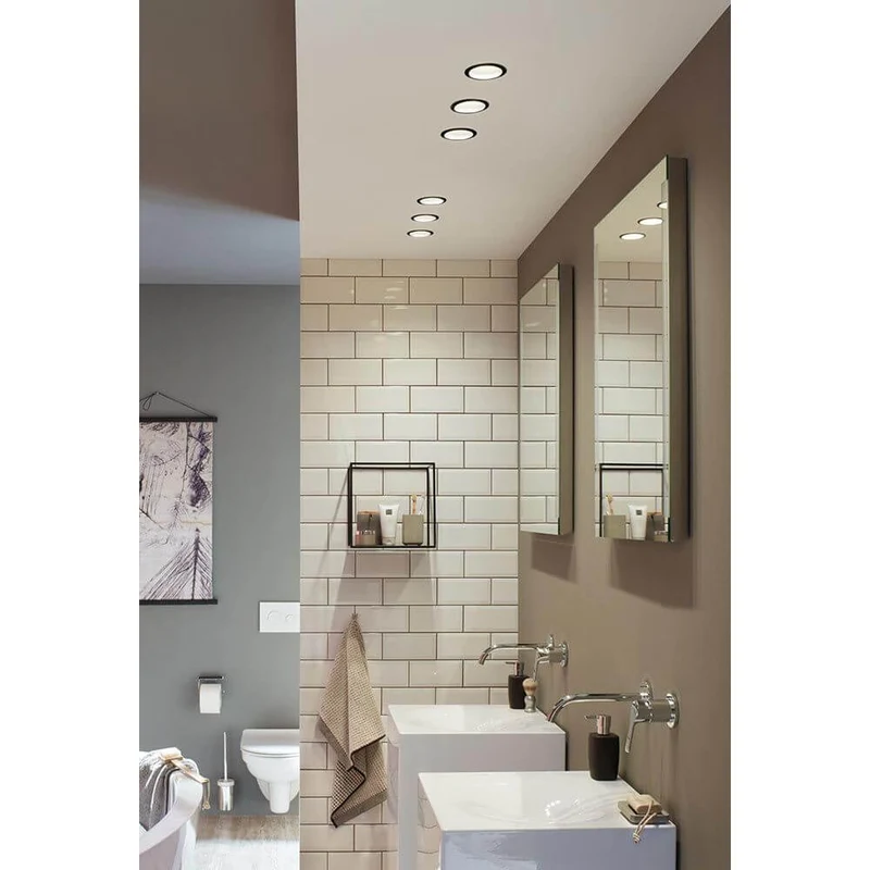 LED Einbauleuchte Cole LED Rund 8,8cm Schwarz, Silber