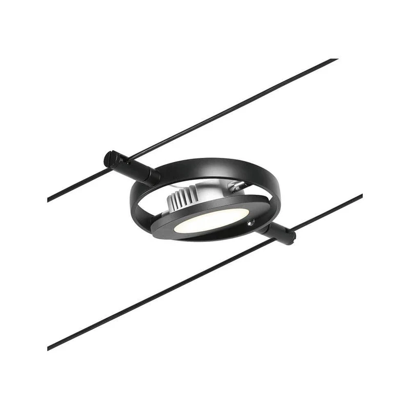 CorDuo LED Seilsystem Round Mac Einzelspot Schwarz, Chrom