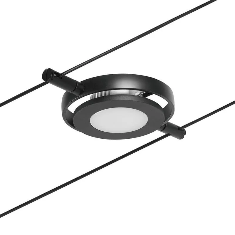 CorDuo LED Seilsystem Round Mac Einzelspot Schwarz, Chrom