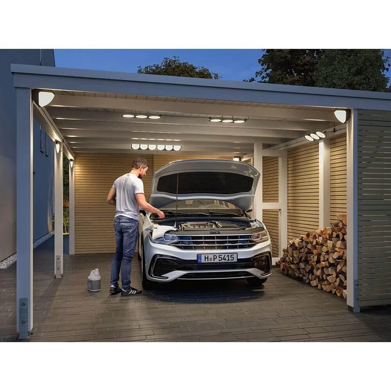 Park + Light LED Außen-Deckenleuchte Carport Anthrazit IP44