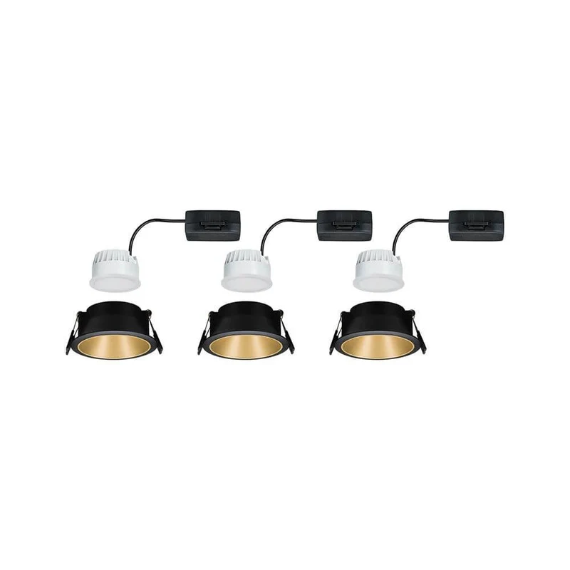 LED Einbauleuchte Cole LED Basis-Set Schwarz, Gold IP44