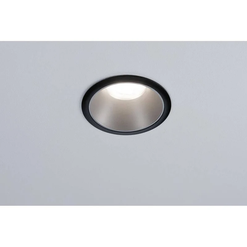 Einbauleuchte Cole Rund 8,8cm Dimmbar Schwarz-Matt, Silber