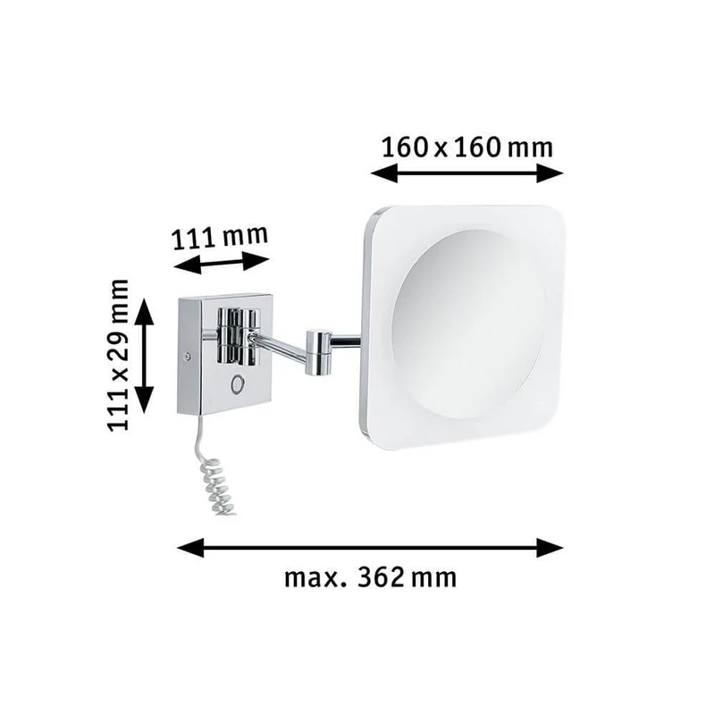 LED HomeSpa Kosmetikspiegel Jora Dim-to-Warm Chrom, Weiß