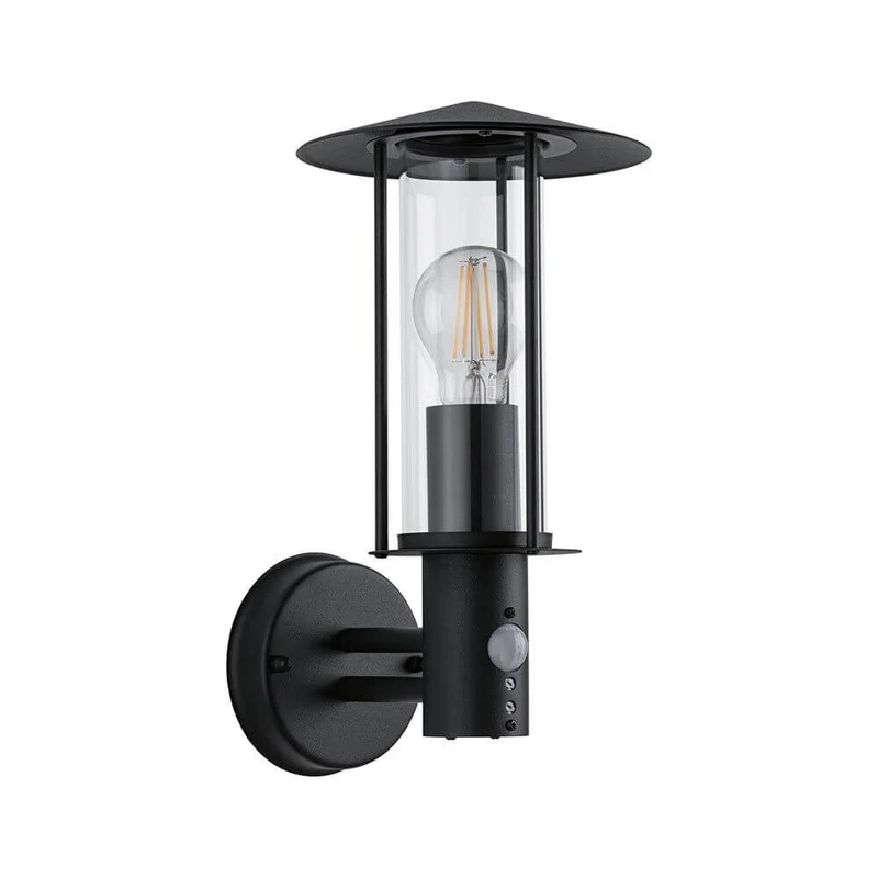 Sensor Außenwandleuchte Classic Dunkelgrau Metall Glas