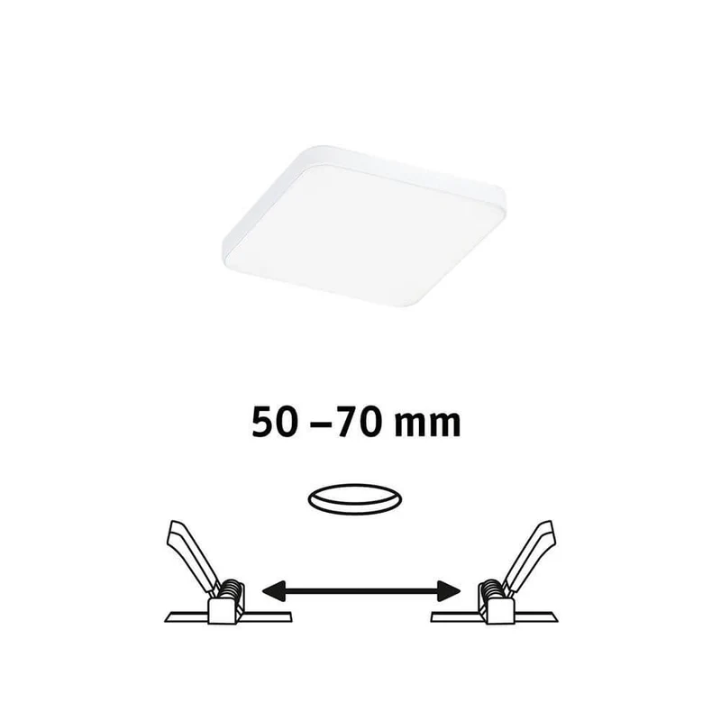 VariFit LED Einbaupanel Veluna Edge Eckig 9 x 9cm Weiß