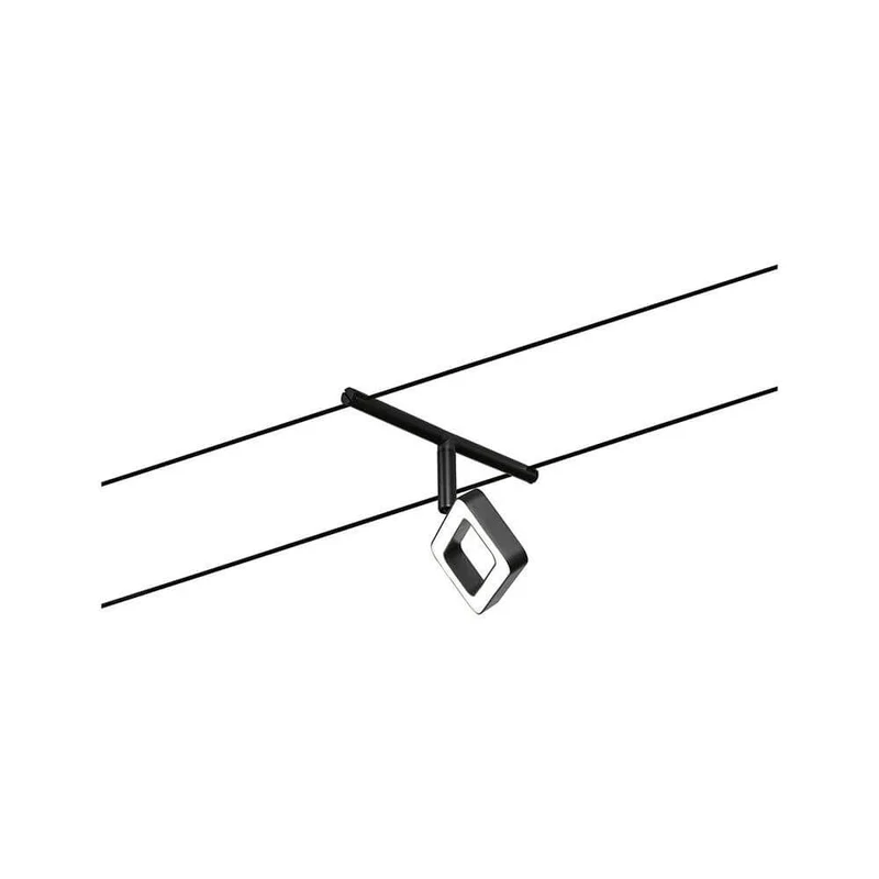 CorDuo LED Seilsystem Frame Einzelspot Schwarz-Matt, Chrom