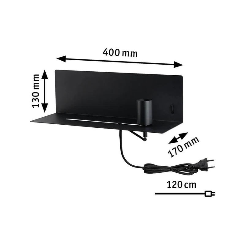 Wandleuchte Devara USB Schwarz