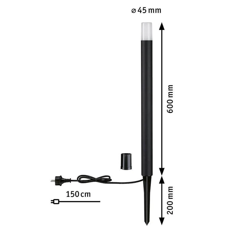 LED Weg- & Pollerleuchte Flarea 60cm Schwarz IP65