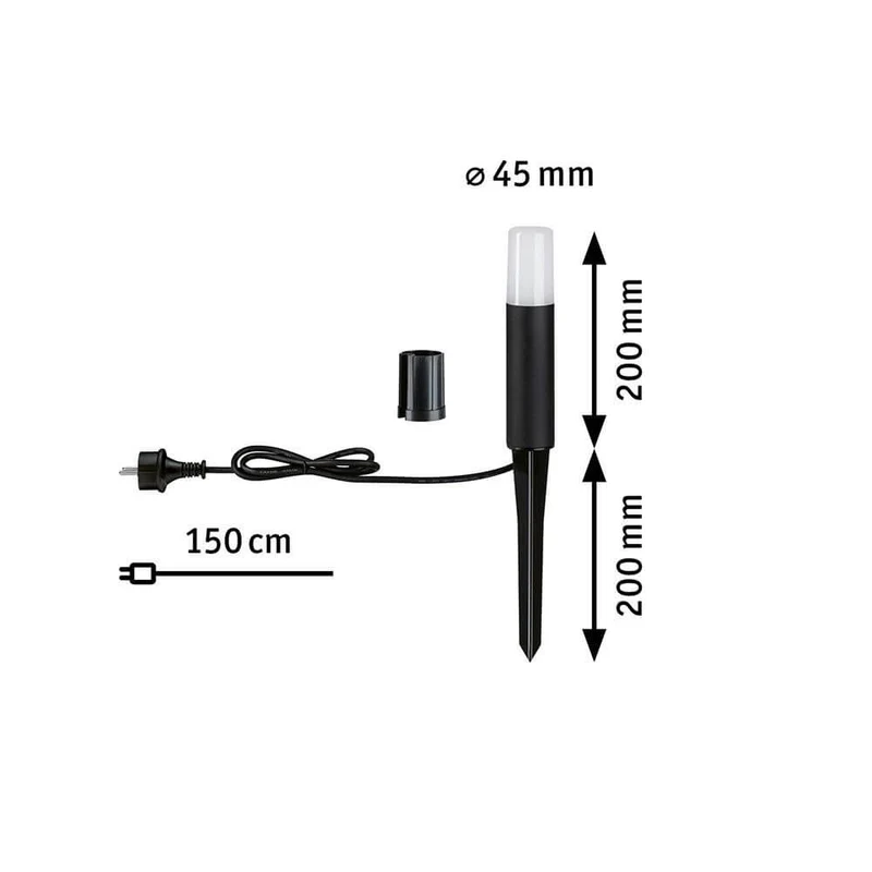 LED Wegleuchte Flarea Schwarz Alu 20cm IP65
