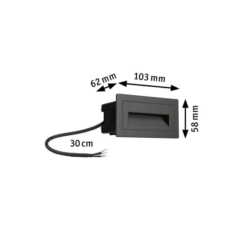 LED Außen Wandeinbauleuchte Long Schwarz IP65