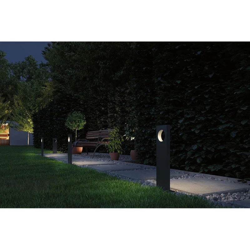 LED Pollerleuchte Ivo Grau Metall IP65