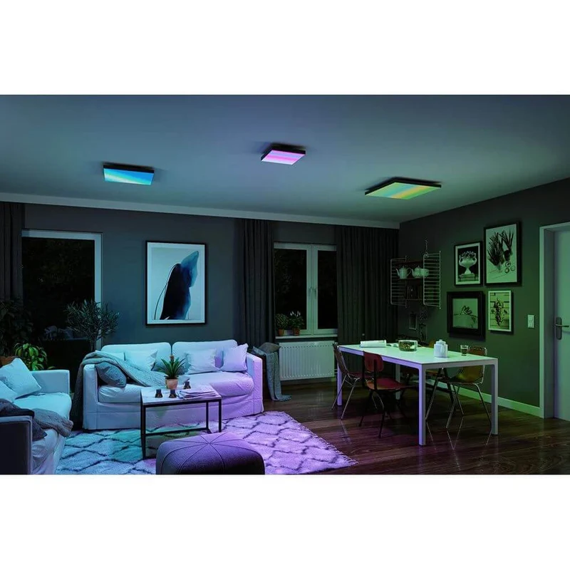 LED Panel Velora Rainbow RGBW Dynamisch Quadratisch Schwarz