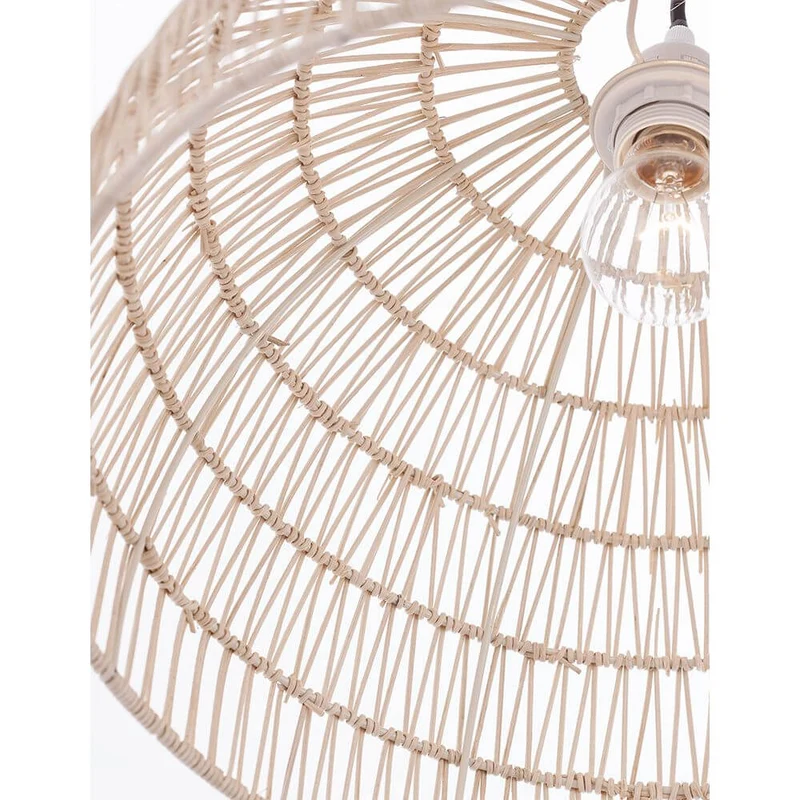 Melody Natur Rattan Hängelampe Halbsphäre