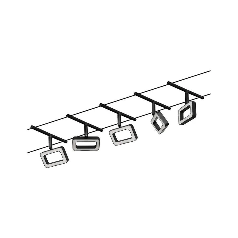 CorDuo LED Seilsystem Frame Basis-Set Schwarz-Matt, Chrom