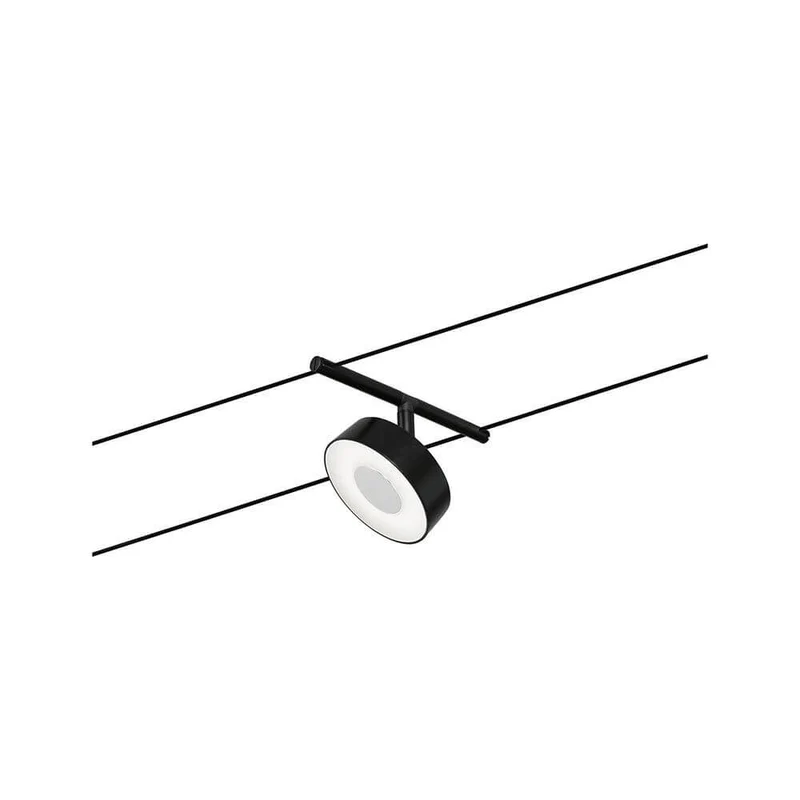 CorDuo LED Seilsystem Circle Einzelspot Schwarz-Matt, Chrom