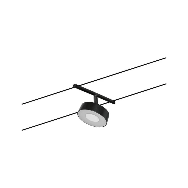 CorDuo LED Seilsystem Circle Einzelspot Schwarz-Matt, Chrom