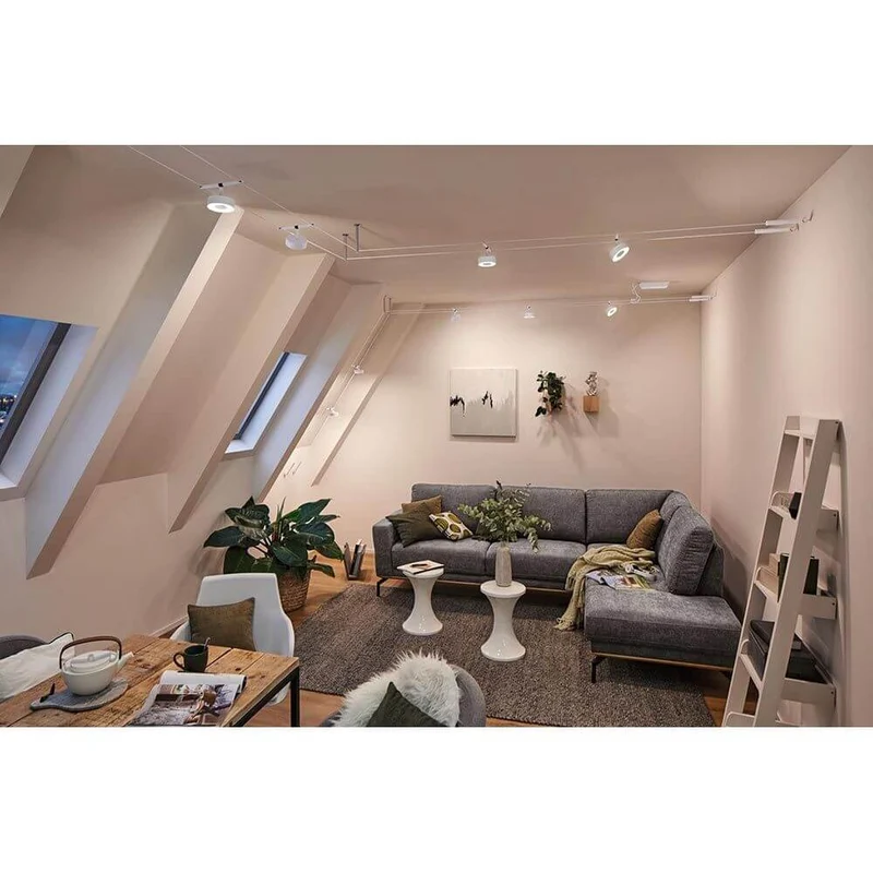 CorDuo LED Seilsystem Circle Einzelspot Weiß-Matt, Chrom