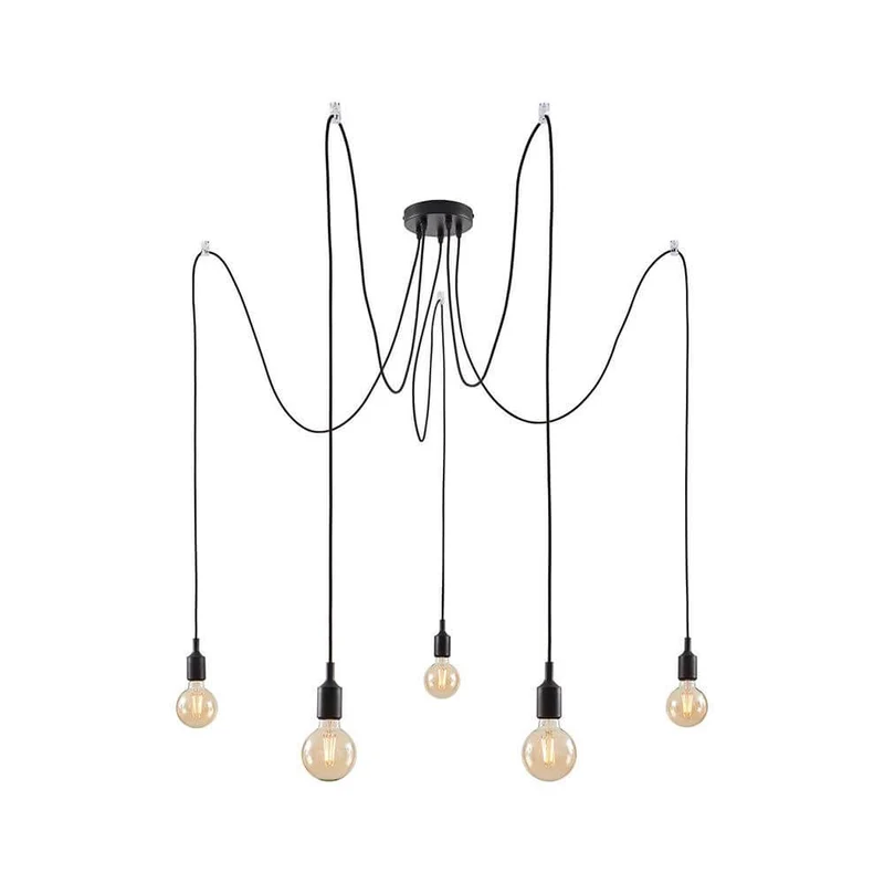 Neordic Pendelleuchte Ketil 5-flg, Metall, Silkon