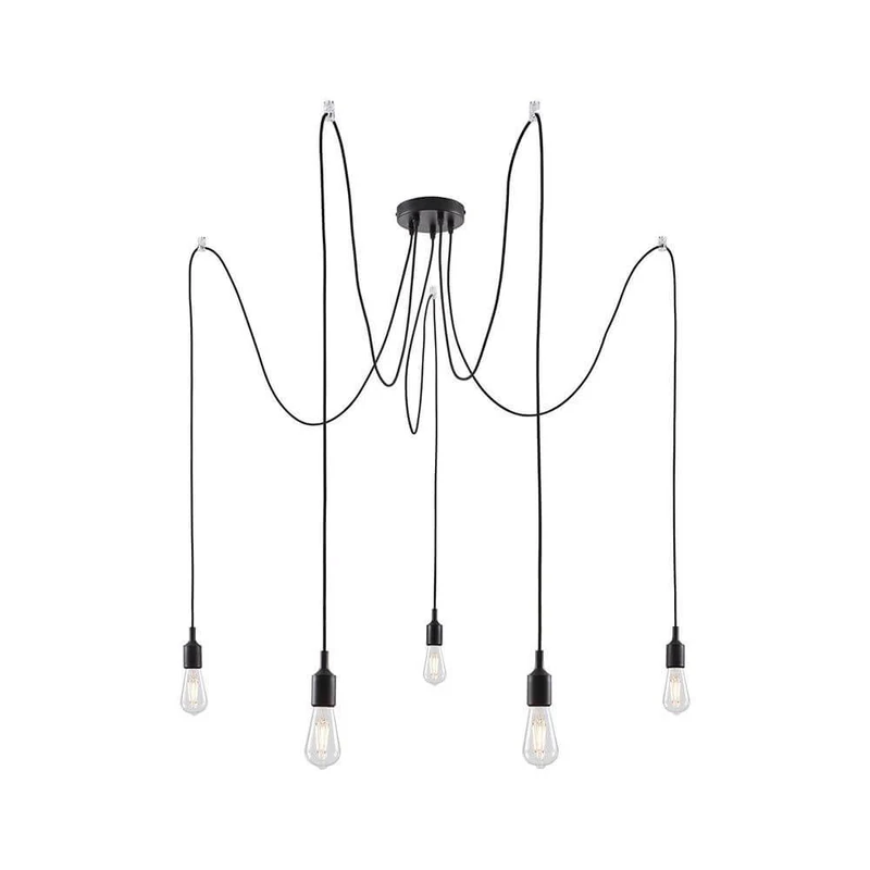 Neordic Pendelleuchte Ketil 5-flg, Metall, Silkon