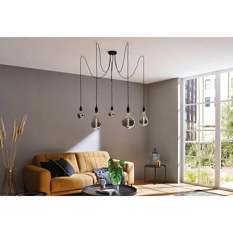 Neordic Pendelleuchte Ketil 5-flg, Metall, Silkon