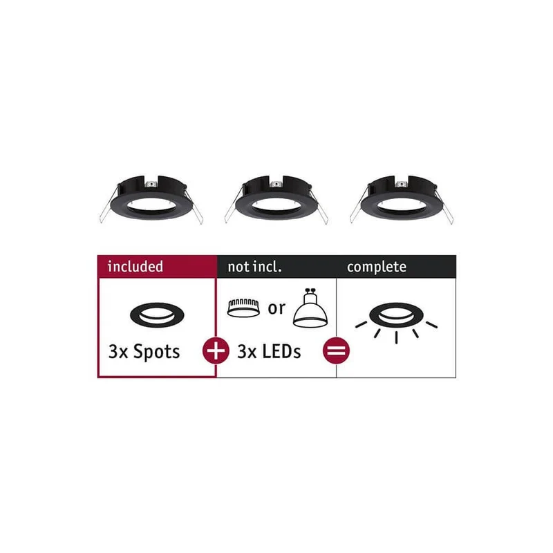 3er-Set Einbauringe Choose Basis-Set Starr Schwarz-Matt