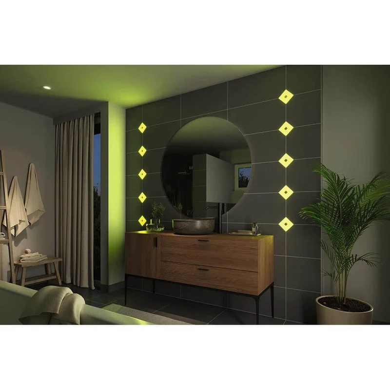 LumiTiles LED Fliesen Square 5er-Set Metall Kunststoff