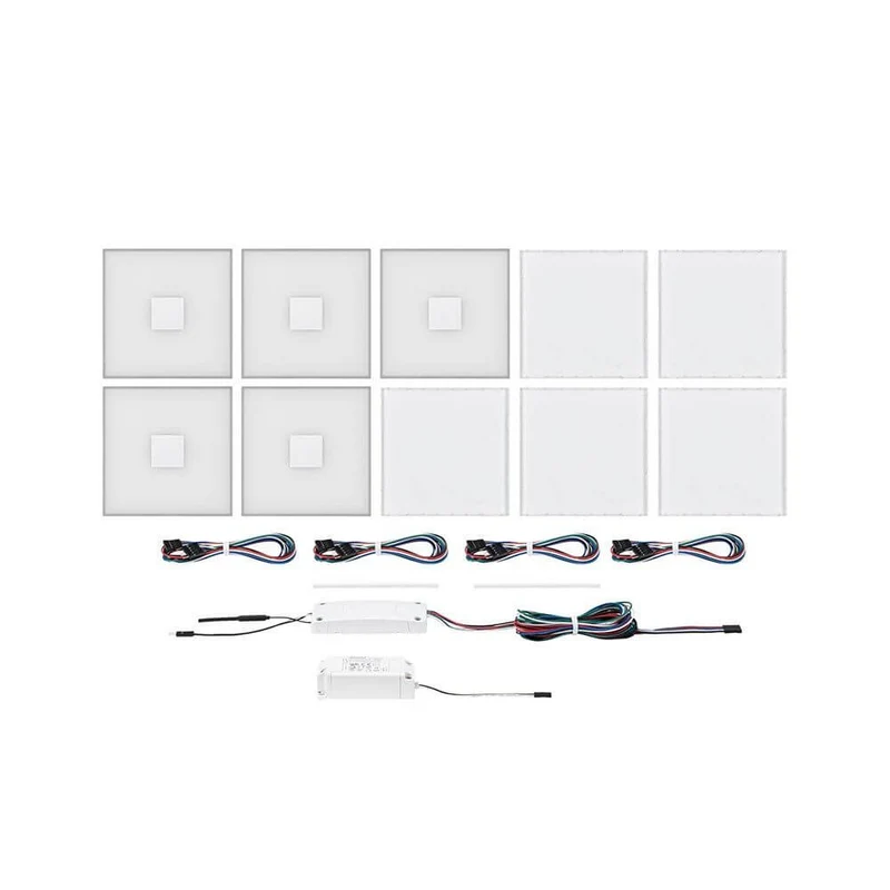LumiTiles LED Fliesen Square 5er-Set Metall Kunststoff