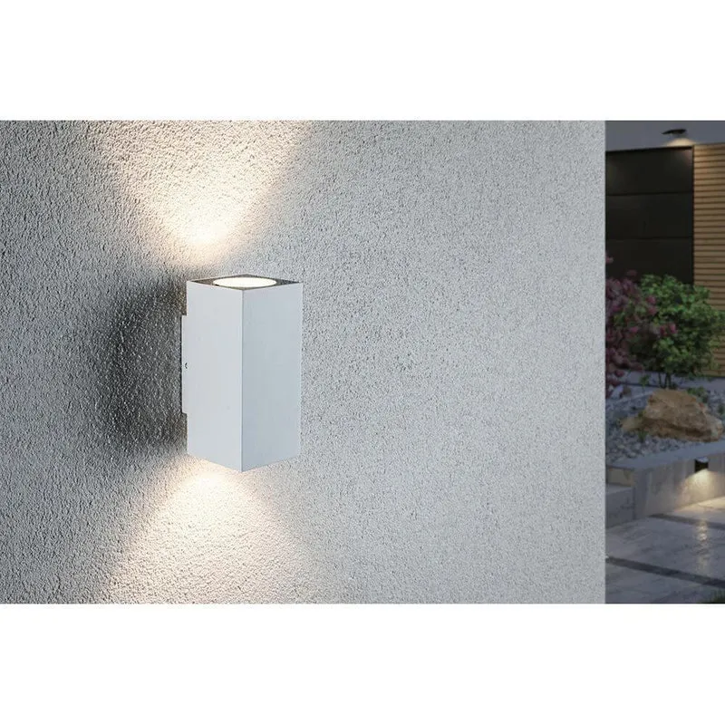 LED Außen Wandleuchte Flame Metall Weiß