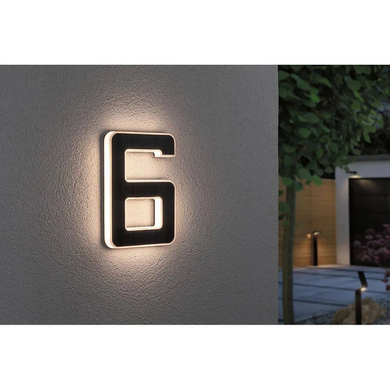 Solar LED Hausnummernleuchte Nummer 6