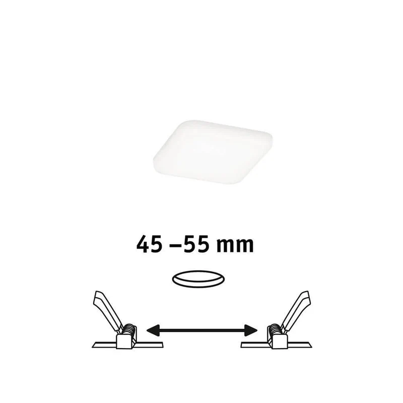 VariFit LED Einbaupanel Veluna Eckig 7,5 x 7,5 cm Satin