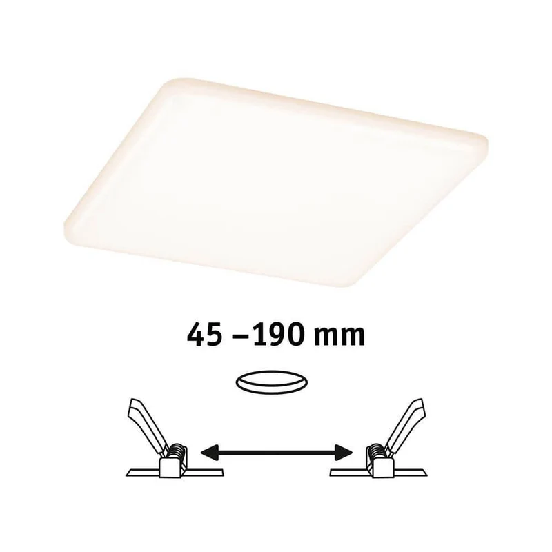VariFit LED Decken Einbaupanel Veluna Eckig Satiniert